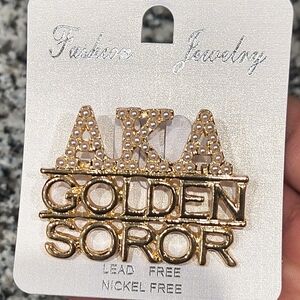 Gold and Pearl Fashion Brooch